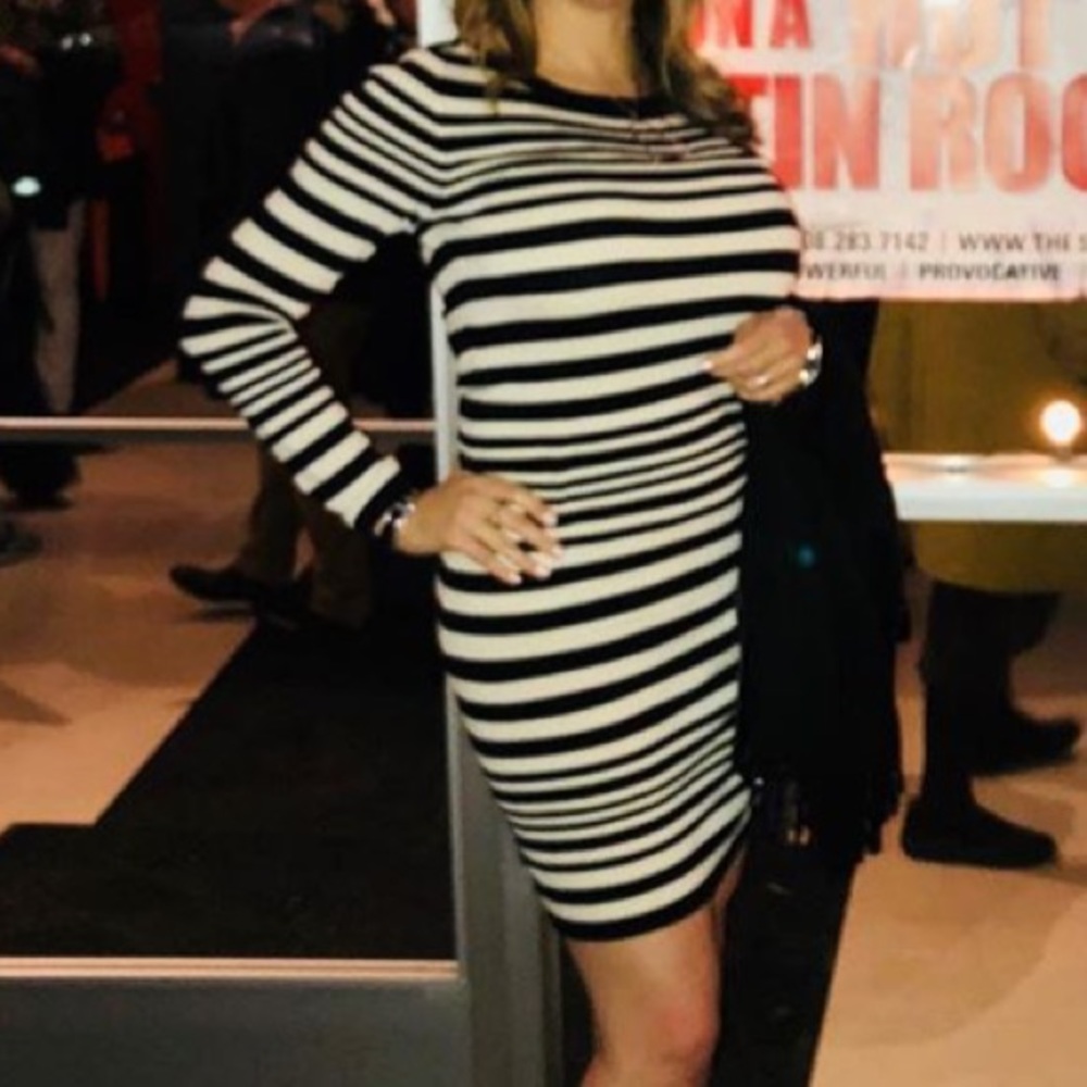 French Connection sweater dress Black & White